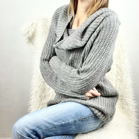 ENTRO |🐭 Oversized Big Slouchy Shrug Cowl Neck Sweater - Picture 2 of 13